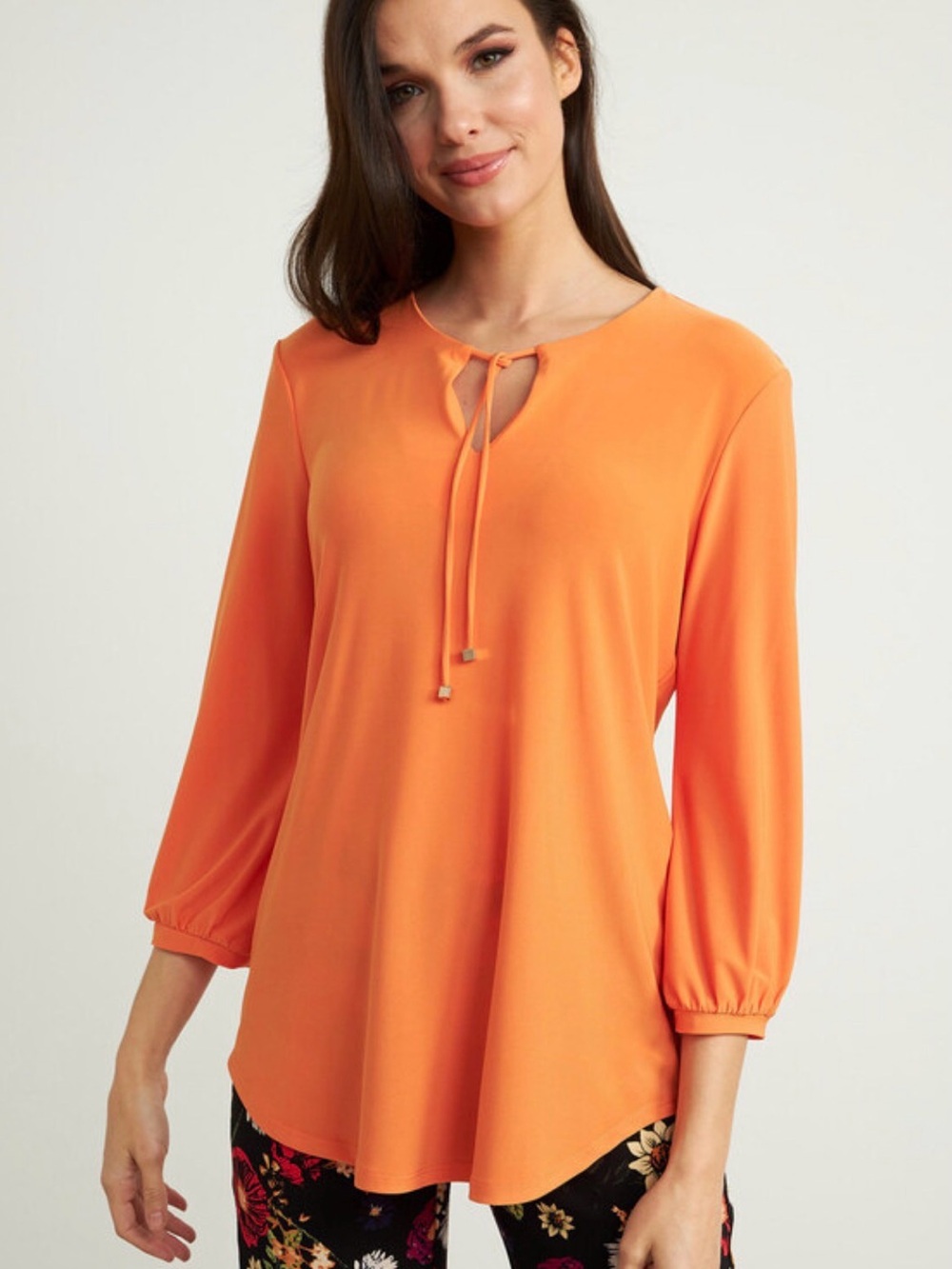 Joseph Ribkoff Womens drawstring top in melon size 12